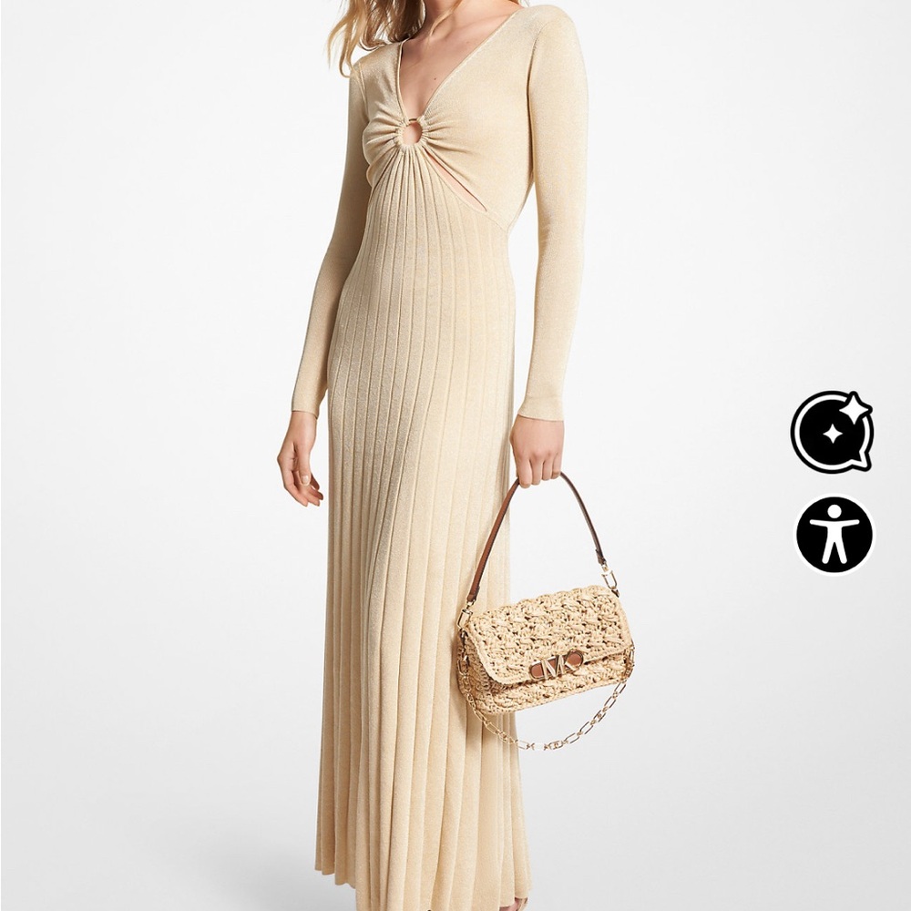 MICHAEL Michael Kors Cream Maxi Dress with Ring Detail